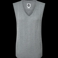 Women's Wool Blend Cable Knit V-Neck Vest
