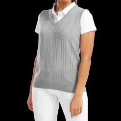 Women's Wool Blend Cable Knit V-Neck Vest