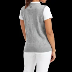 Women's Wool Blend Cable Knit V-Neck Vest