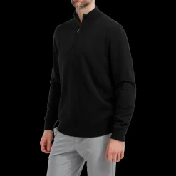 Wool Blend 1/2 Zip Lined Pullover