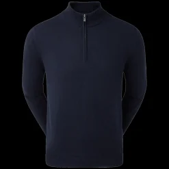 Wool Blend 1/2 Zip Lined Pullover